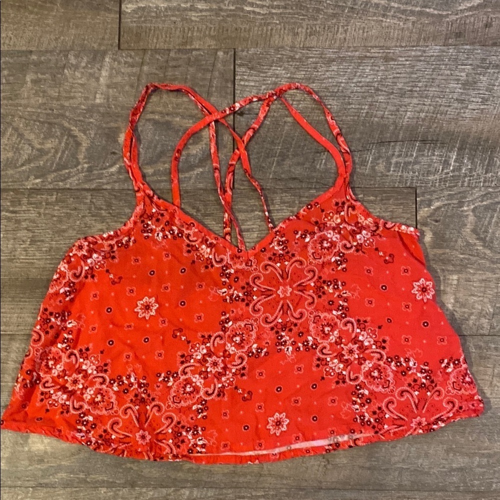 Hollister Orange Sleeveless Crop Camisole